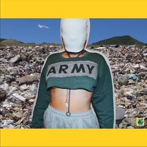 ‘’SAVE THE WORLD’ ARMY PATCHED SWEATSHIRT